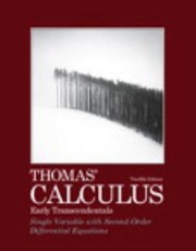 Cover of Thomas Calculus Early Transcendentals Single Variable With Secondorder Differential Equations by Ross L. Finney