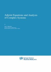 Front cover of Adjoint Equations And Analysis Of Complex Systems by Guri I. Marchuk