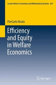 Front cover of Efficiency And Equity In Welfare Economics by PierCarlo Nicola