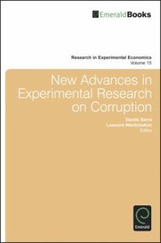 Front cover of New Advances in Experimental Research on Corruption
            
                Research in Experimental Economics by Leonard Wantchekon