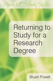 Cover of Returning To Study For A Research Degree by Stuart Powell