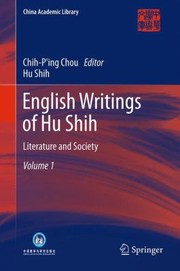 Front cover of English Writings Of Hu Shih by Hu Shih