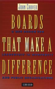 Cover of Boards that make a difference by John Carver