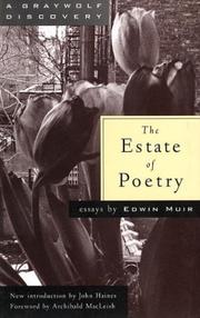 Front cover of The estate of poetry by Edwin Muir