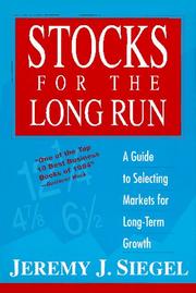 Front cover of Stocks for the long run by Jeremy J. Siegel