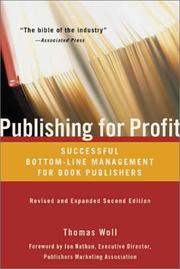 Cover of Publishing for profit by Thomas Woll