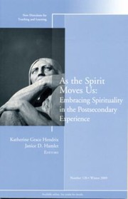 Front cover of As The Spirit Moves Us Embracing Spirituality In The Postsecondary Experience by Katherine Grace Hendrix