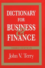 Cover of Dictionary for business & finance by John V. Terry