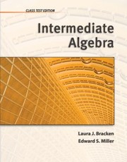Cover of Intermediate Algebra Class Test Edition by Laura J. Bracken