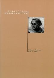 Front cover of Duns Scotus, metaphysician by William A. Frank