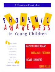 Front cover of Phonemic awareness in young children by Marilyn Jager Adams