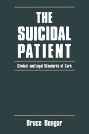 Front cover of The suicidal patient by Bruce Michael Bongar
