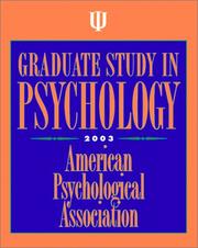 Cover of Graduate study in psychology by American Psychological Association.