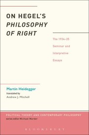 Front cover of On Hegels Philosophy of Right
            
                Political Theory and Contemporary Philosophy by Martin Heidegger