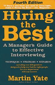 Front cover of Hiring the best by Martin John Yate