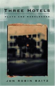 Cover of Three hotels by Jon Robin Baitz