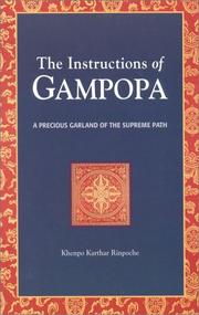 Front cover of The instructions of Gampopa by Khenpo Karthar Rinpoche