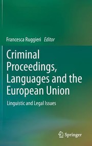 Cover of Criminal Proceedings Linguistic And Legal Issues by Francesca Ruggieri