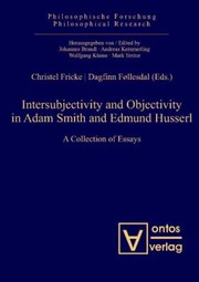 Cover of Intersubjectivity And Objectivity In Adam Smith And Edmund Husserl A Collection Of Essays by Christel Fricke