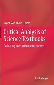 Front cover of Critical Analysis Of Science Textbooks Evaluating Instructional Effectiveness by Myint Swe