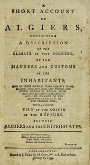 Front cover of A short account of Algiers by Mathew Carey