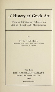 Cover of A history of Greek art by F. B. Tarbell
