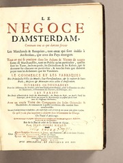Front cover of Le negoce d'Amsterdam by Jean Pierre Ricard