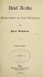 Cover of Uriel Acosta by Karl Gutzkow