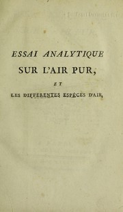Cover of Essai analytique sur l'air pur, et les diff©♭rentes esp©·ces d'air by Jean-Claude de La Métherie