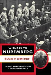 Front cover of Witness to Nuremberg by Richard W. Sonnenfeldt
