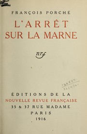 Front cover of L'arrêt sur la Marne by François Porché