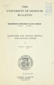 Front cover of Sanitation and sewage disposal for country homes by William Clarence Davidson