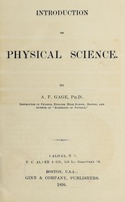 Front cover of Introduction to physical science by Alfred P. Gage