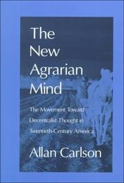 Cover of The new agrarian mind by Allan C. Carlson