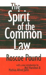 Front cover of The spirit of the common law by Roscoe Pound