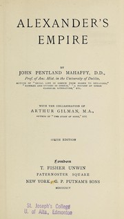 Front cover of Alexander's empire by Mahaffy, John Pentland Sir