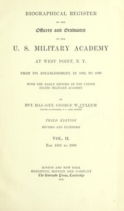 Front cover of Biographical register of the officers and graduates of the U.S. Military Academy, at West Point, N.Y by George W. Cullum