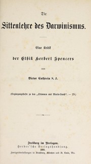Cover of Die Sittenlehre des Darwinismus by Victor Cathrein