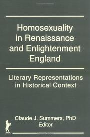 Front cover of Homosexuality in Renaissance and Enlightenment England by Claude J. Summers