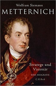 Cover of Metternich -- Stratege und Visionär by Wolfram Siemann