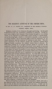 Front cover of The religious attitude of the Chinese mind by W. A. P. Martin