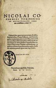 Front cover of Nicolai Copernici Torinensis De revolutionibus orbium coelestium libri VI ... by Nicolaus Copernicus