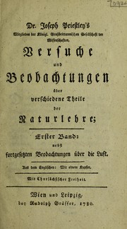 Cover of Dr. Joseph Priestley's Versuche und Beobachtungen ©ơber verschiedene Theile der Naturlehre ... nebst fortgesetzten Beobachtungen ©ơber die Luft by Joseph Priestley