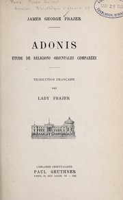 Front cover of Adonis : a study in the history of oriental religion by James George Frazer
