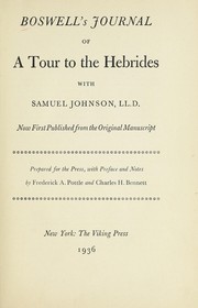 Front cover of Boswell's Journal of a tour to the Hebrides with Samuel Johnson, LL.D. by James Boswell