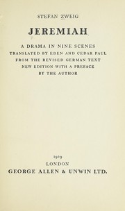 Front cover of Jeremiah by Stefan Zweig