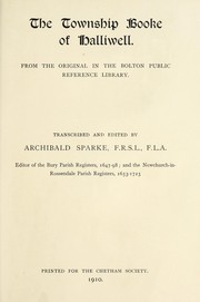 Front cover of The township booke of Halliwell by Halliwell, Eng.
