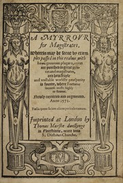 Cover of A myrrour for magistrates by William Baldwin