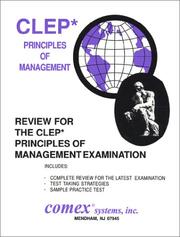 Front cover of Review for the CLEP Principles of Management by Donald E., Ph.D. Hovey