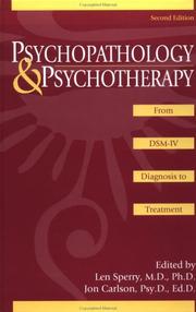 Front cover of Psychopathology and Psychotherapy by Len Sperry
